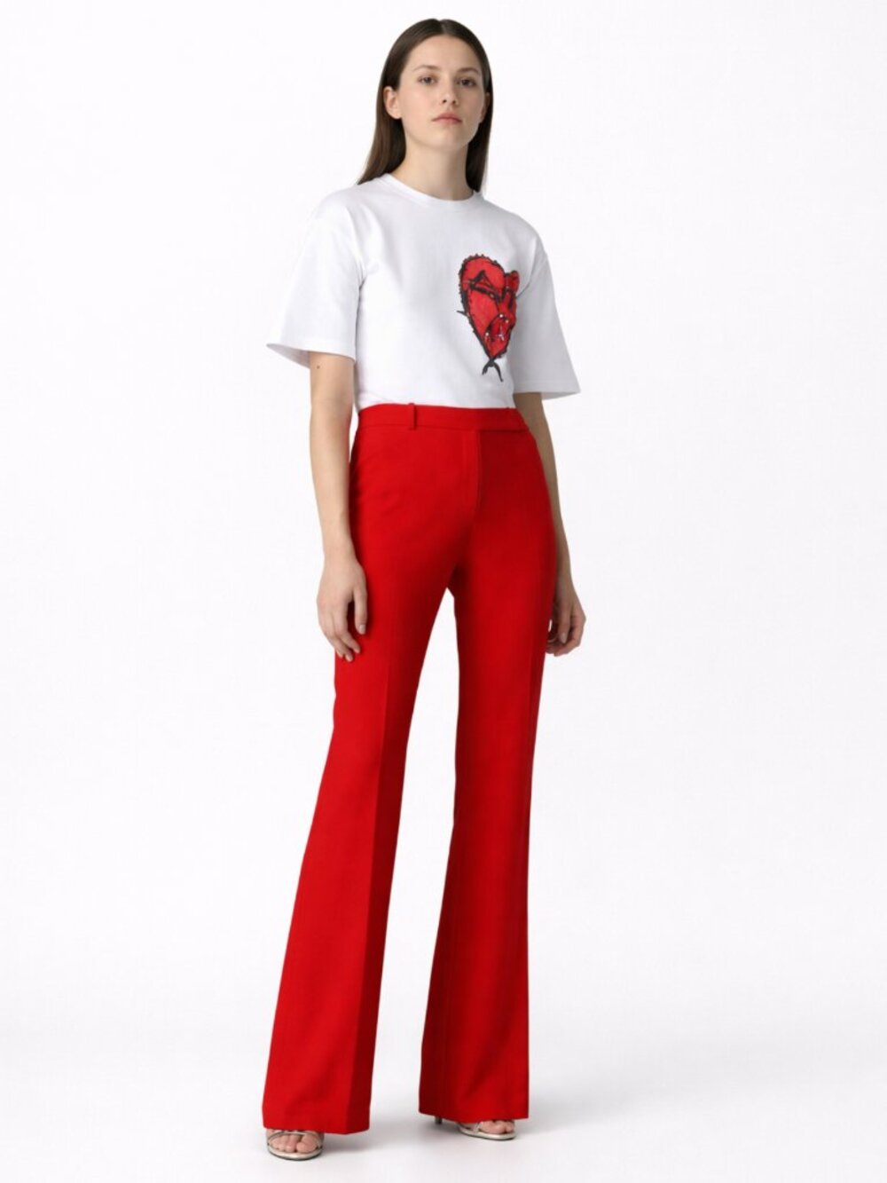 Alexander McQueen red straight leg mid waist pants Sz S / 42 made in Italy
